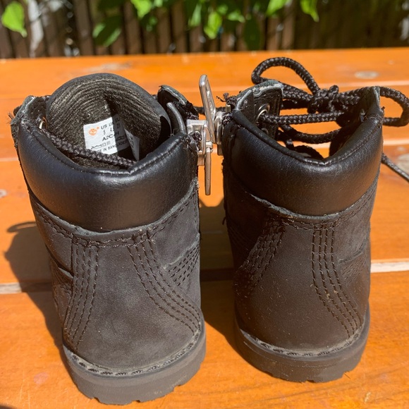 Toddler Timberland Boots Black Sz 5 - Picture 4 of 5